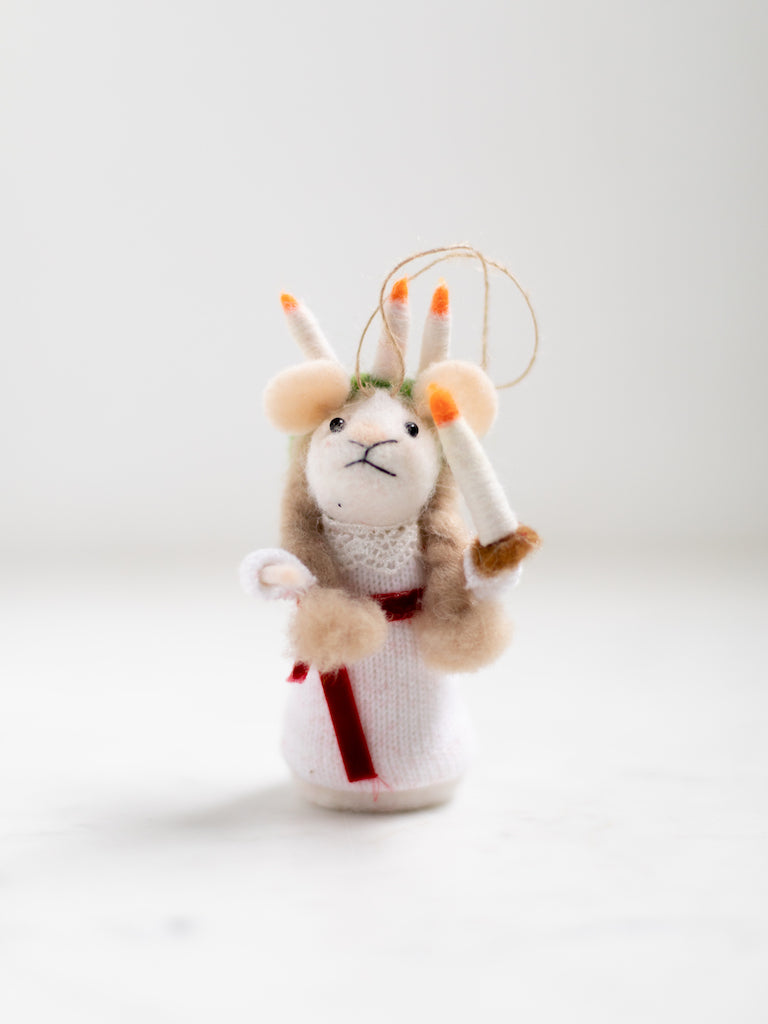 Wool Felt Mice with Heart Ornament – Sugar and Bruno