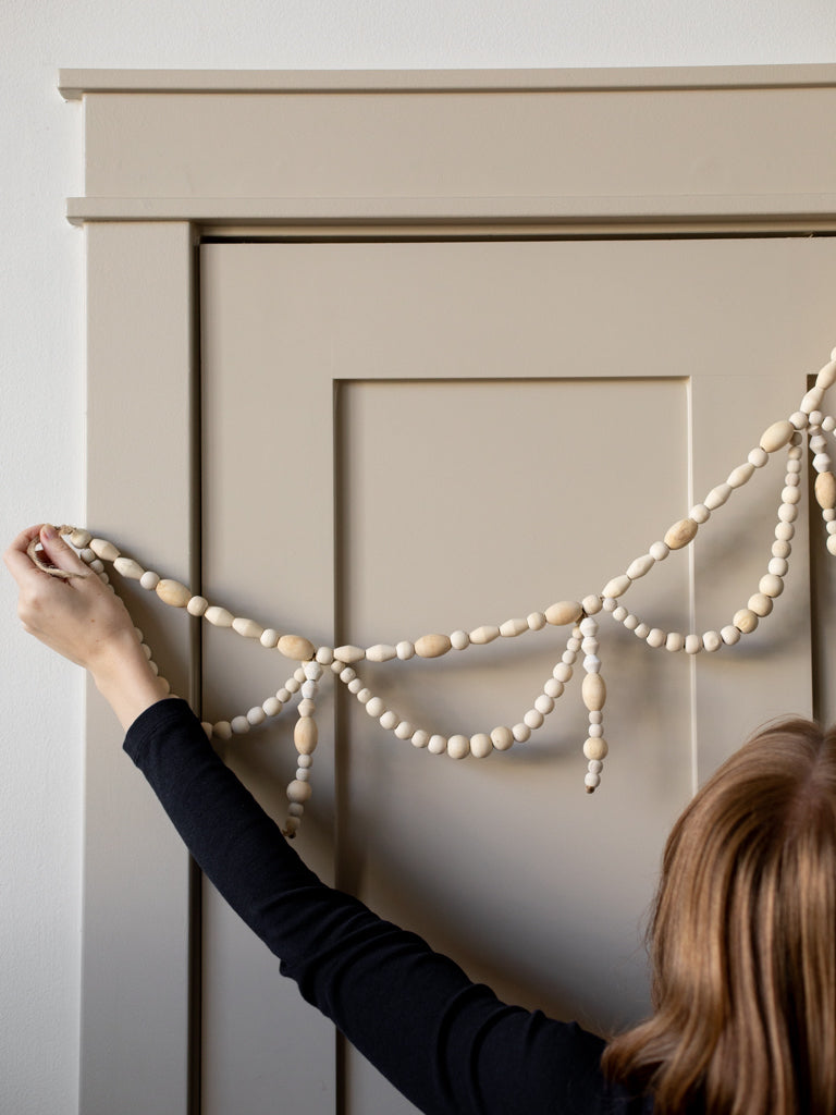Red Wool and Wood Beaded Garland – Terra Cottage