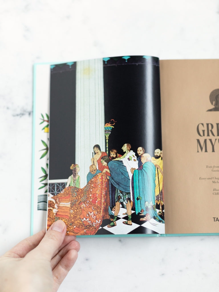 A page in the book displaying a picture of characters gathered together.