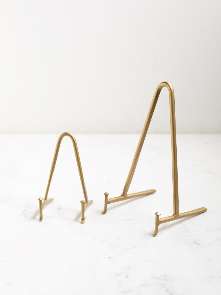 Photo of the small and medium brass displays side by side.