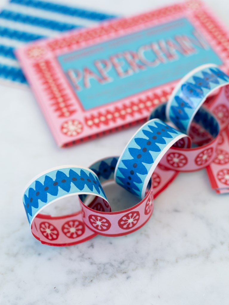 Blue Paper Chain Block Print Paper Chain – Heirloom Art Co.