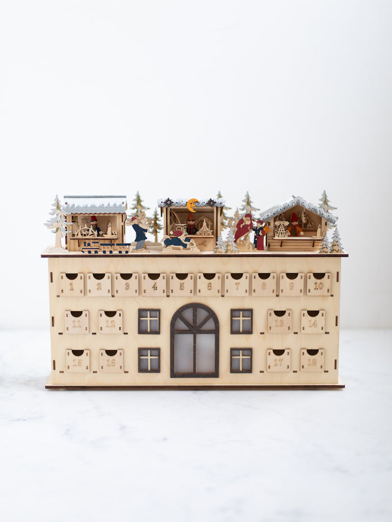 Wooden Advent Calendar with Drawers Heirloom Art Co.