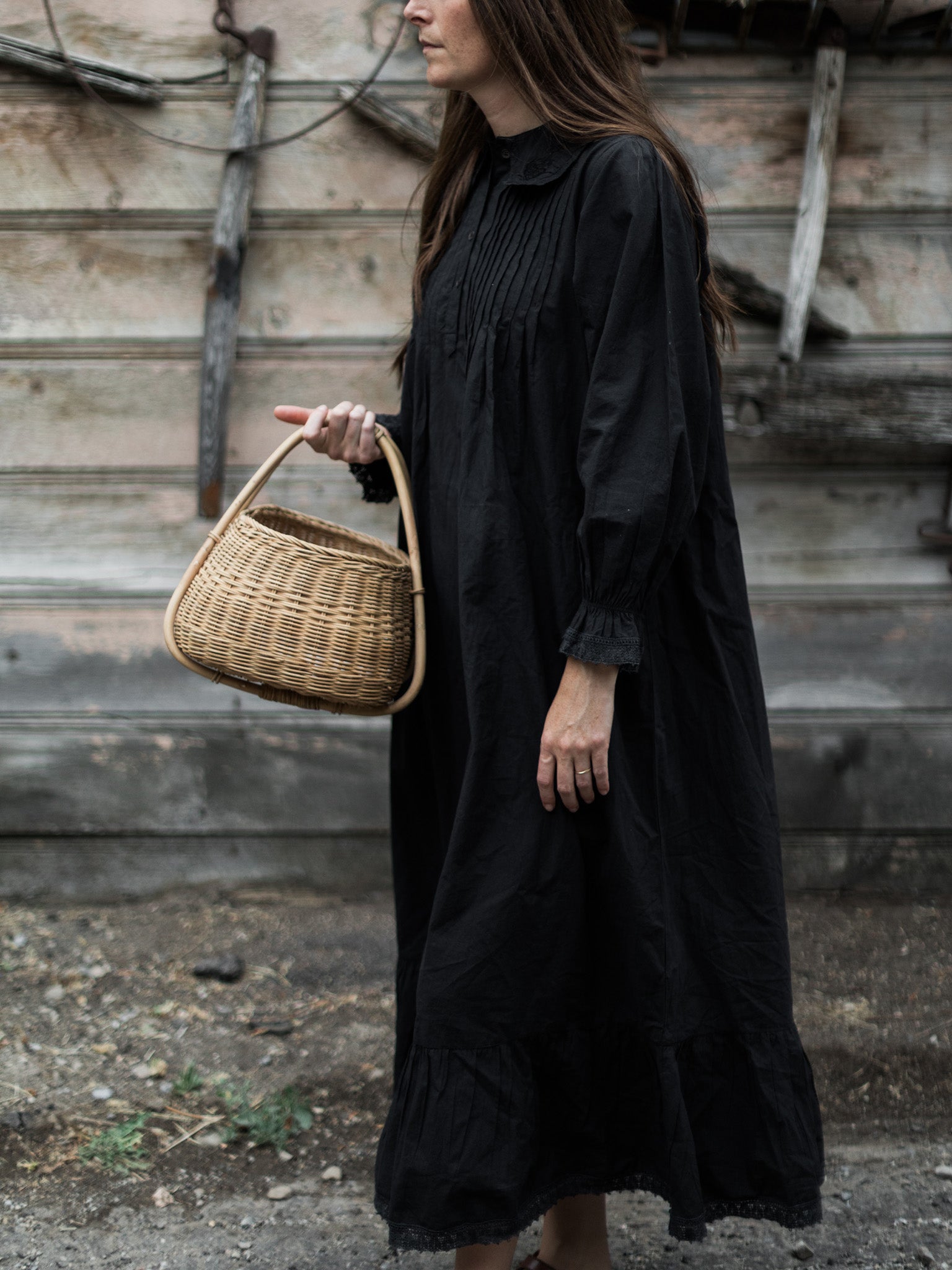 Kate Black Poplin Nightgown Kate Black Poplin Nightgown