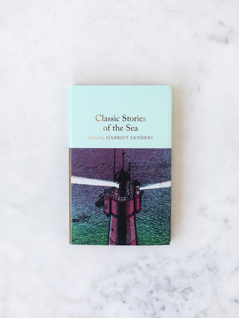A small copy of the book "Classic Stories of the Sea" edited by Harriet Sanders.