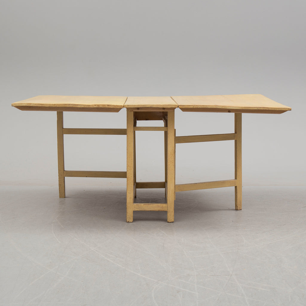 Wood folding table extended
