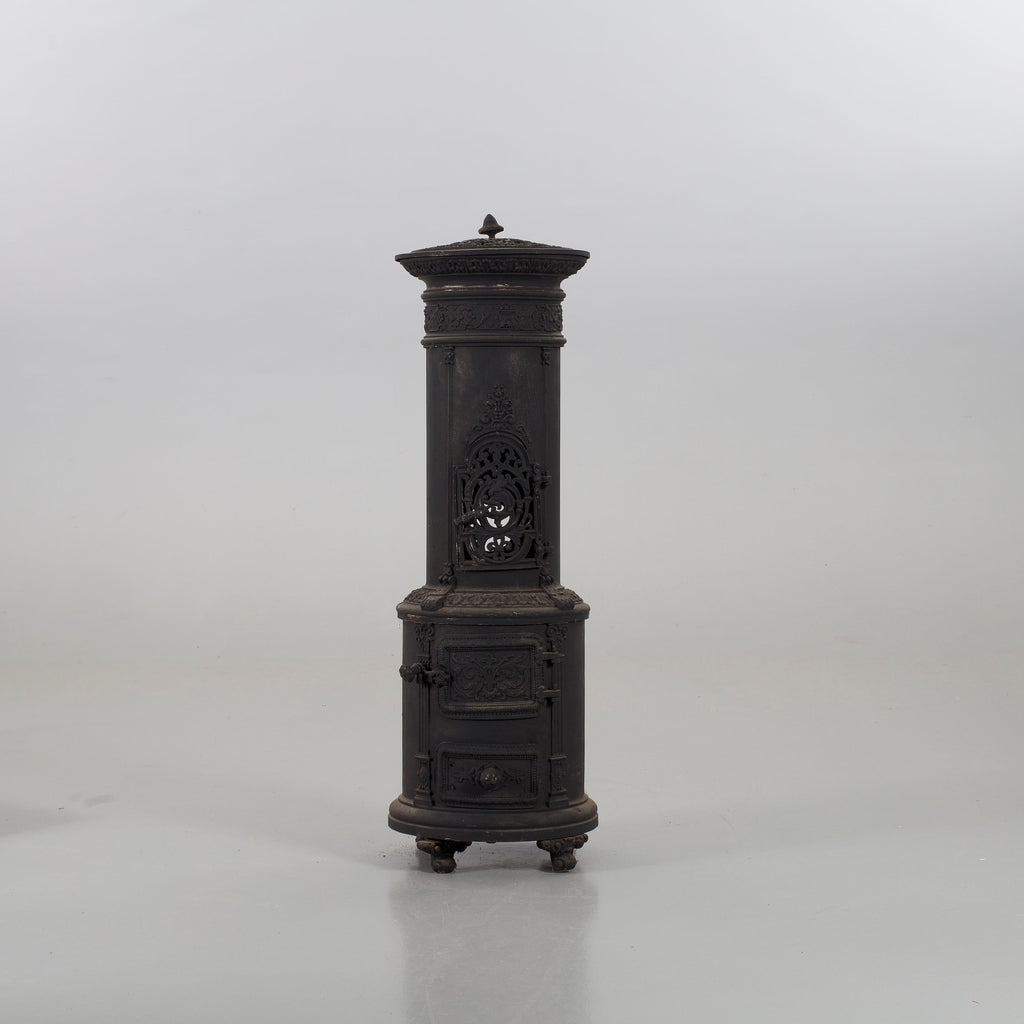 Black cast iron stove