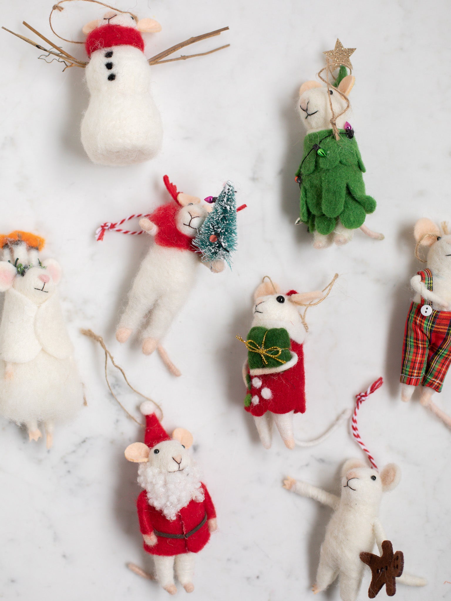 Wedding Mice Felt Ornaments