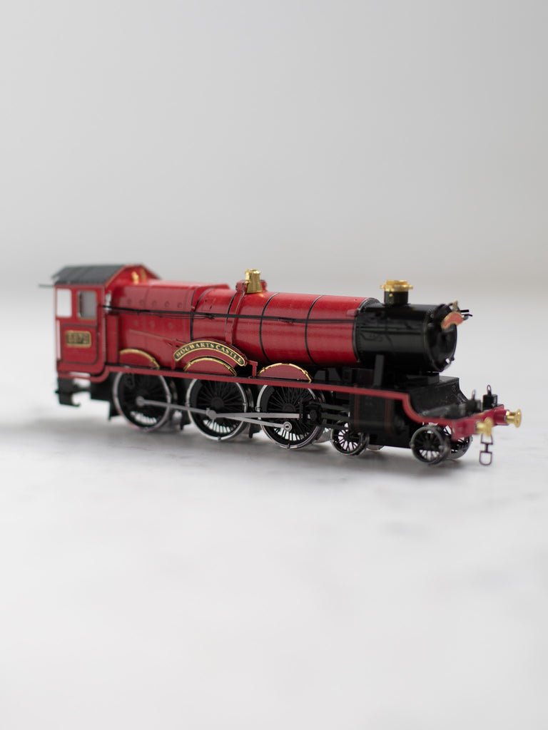 The red Hogwarts Express train metal model.