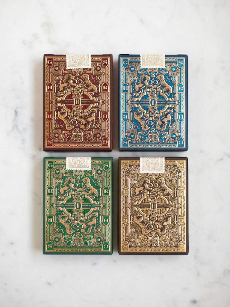 The back of all four card box packages.
