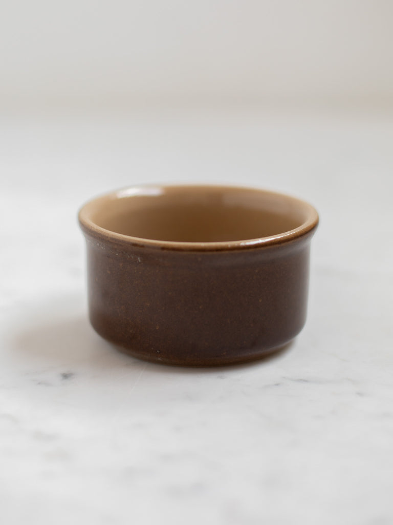 Dark brown bowl dish. 