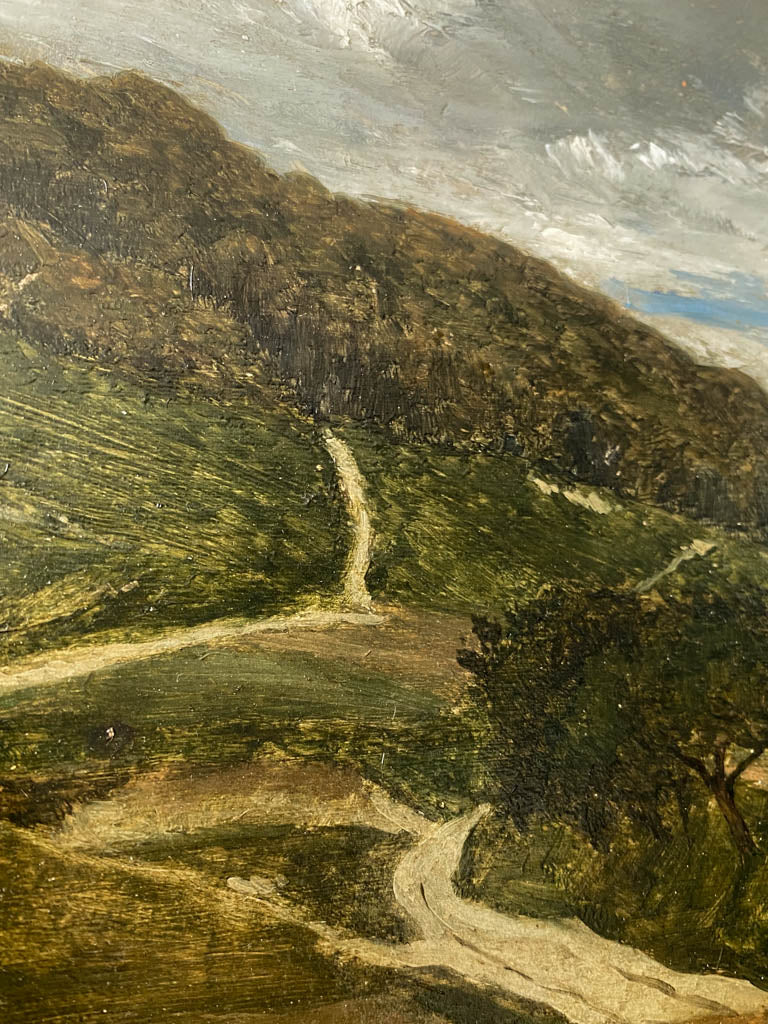 The details in the painting’s brushwork. 